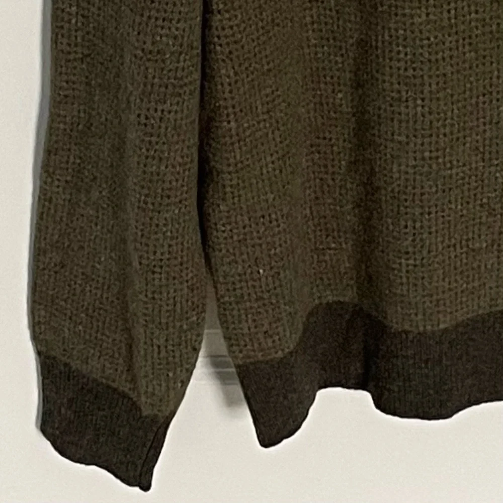 J. Crew Rugged Merino 1/4 Zip Black Gray Knit Pullover Sweater 47042